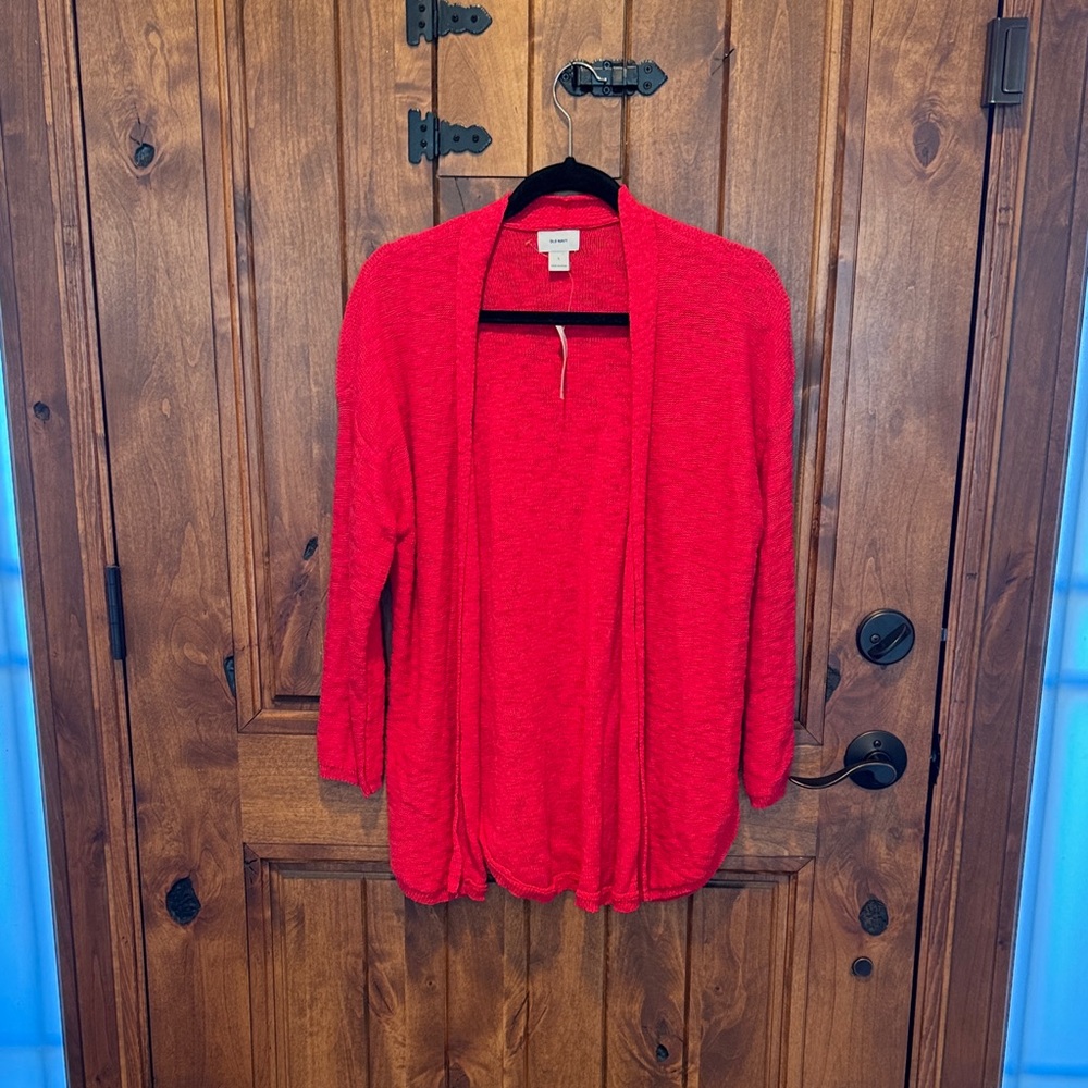 Old Navy Bright Red Open-Front Cardigan - Picture 3 of 6